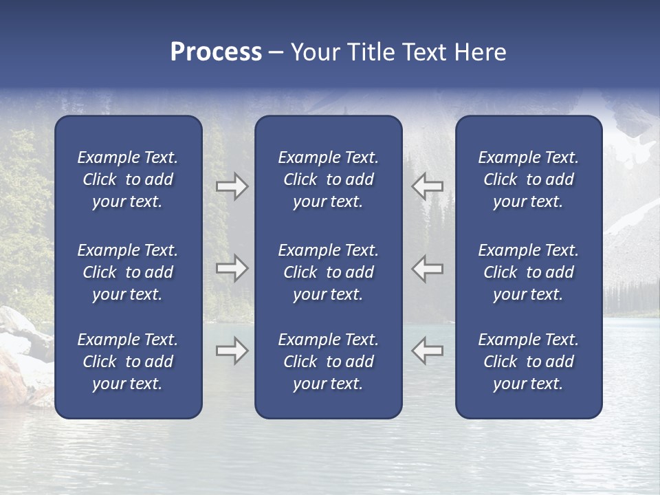 A Mountain Lake Surrounded By Pine Trees With A Blue Sky PowerPoint Template