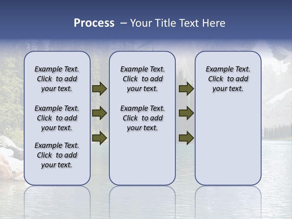 A Mountain Lake Surrounded By Pine Trees With A Blue Sky PowerPoint Template