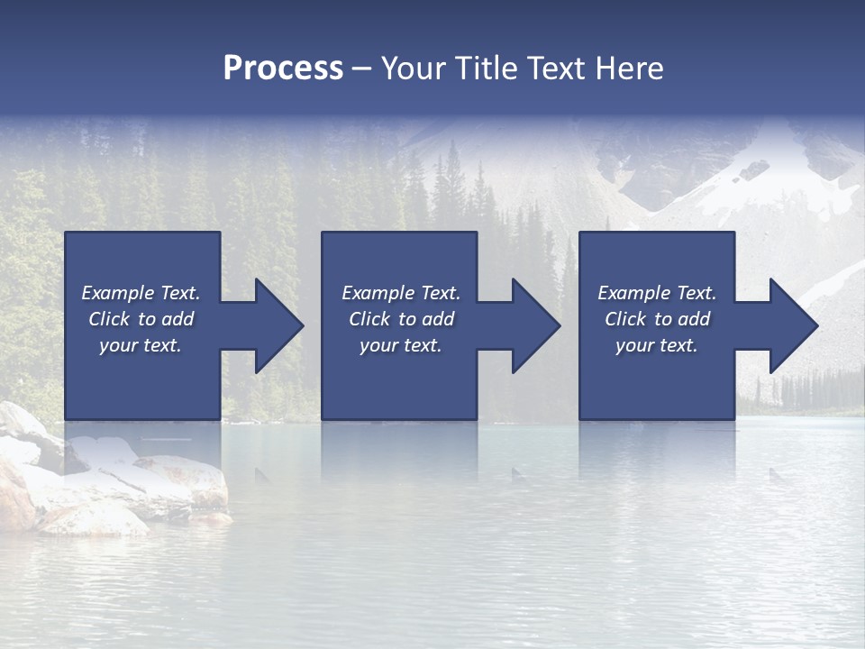 A Mountain Lake Surrounded By Pine Trees With A Blue Sky PowerPoint Template