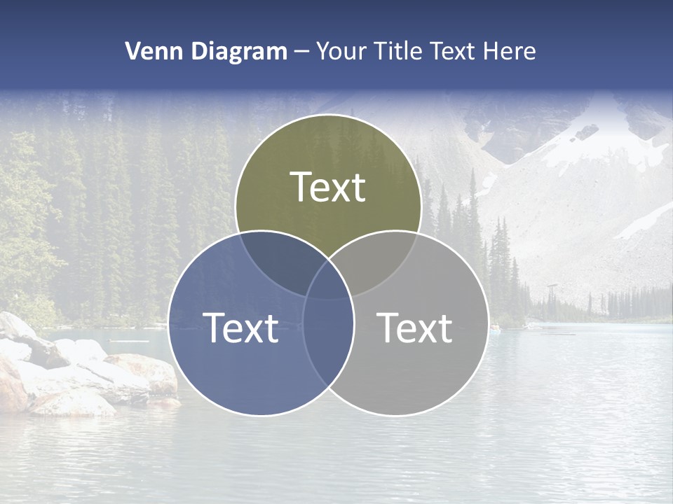 A Mountain Lake Surrounded By Pine Trees With A Blue Sky PowerPoint Template