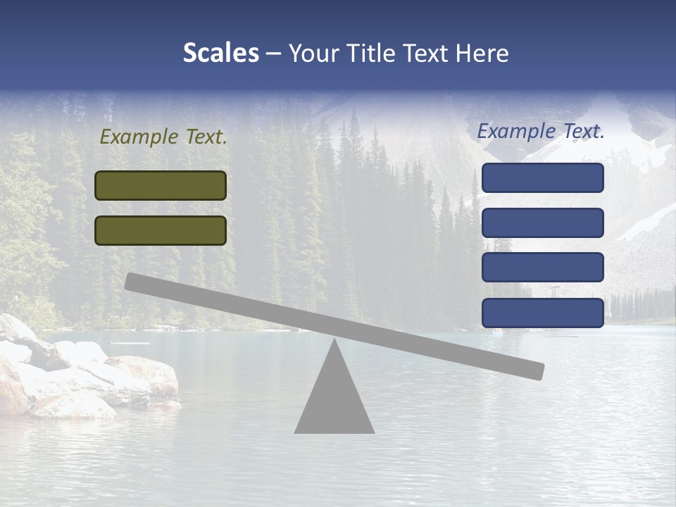 A Mountain Lake Surrounded By Pine Trees With A Blue Sky PowerPoint Template