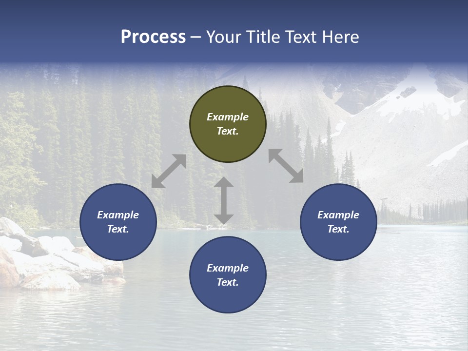 A Mountain Lake Surrounded By Pine Trees With A Blue Sky PowerPoint Template