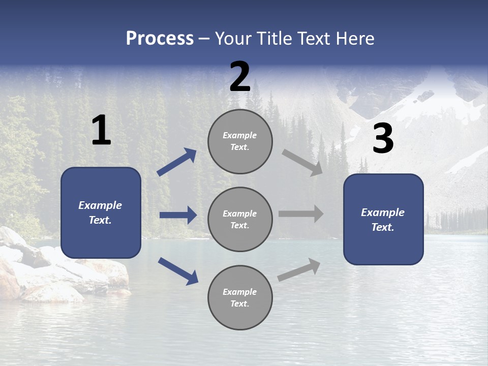 A Mountain Lake Surrounded By Pine Trees With A Blue Sky PowerPoint Template