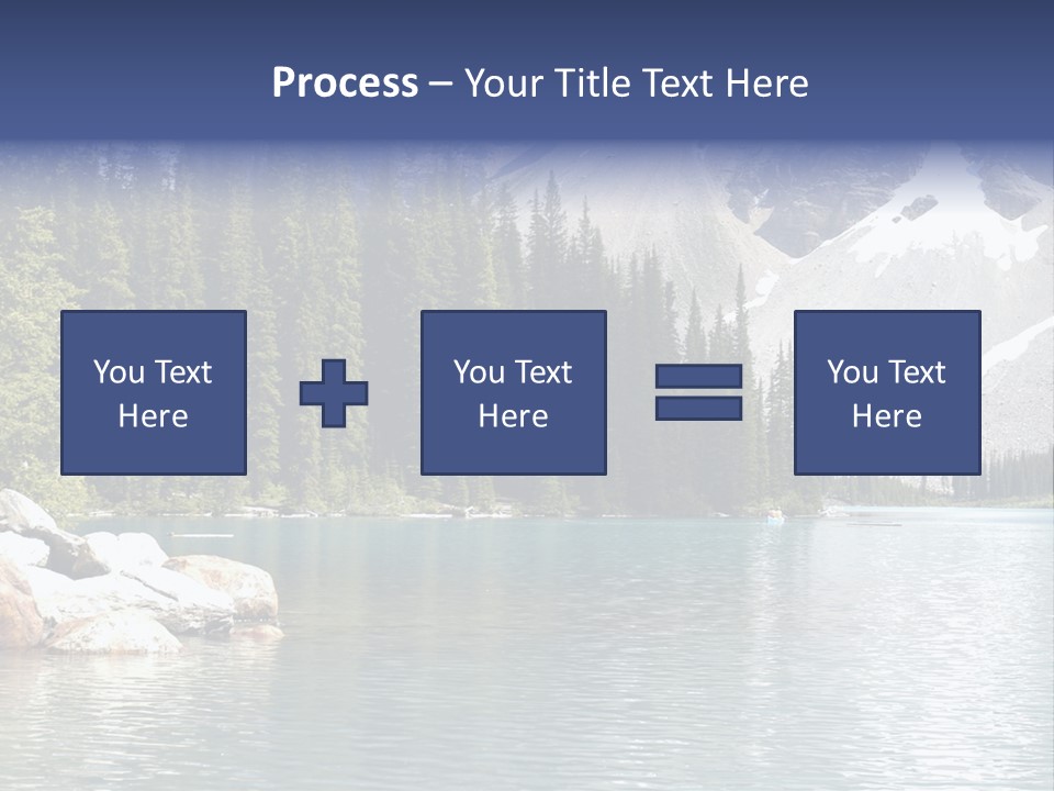 A Mountain Lake Surrounded By Pine Trees With A Blue Sky PowerPoint Template