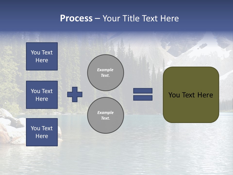 A Mountain Lake Surrounded By Pine Trees With A Blue Sky PowerPoint Template