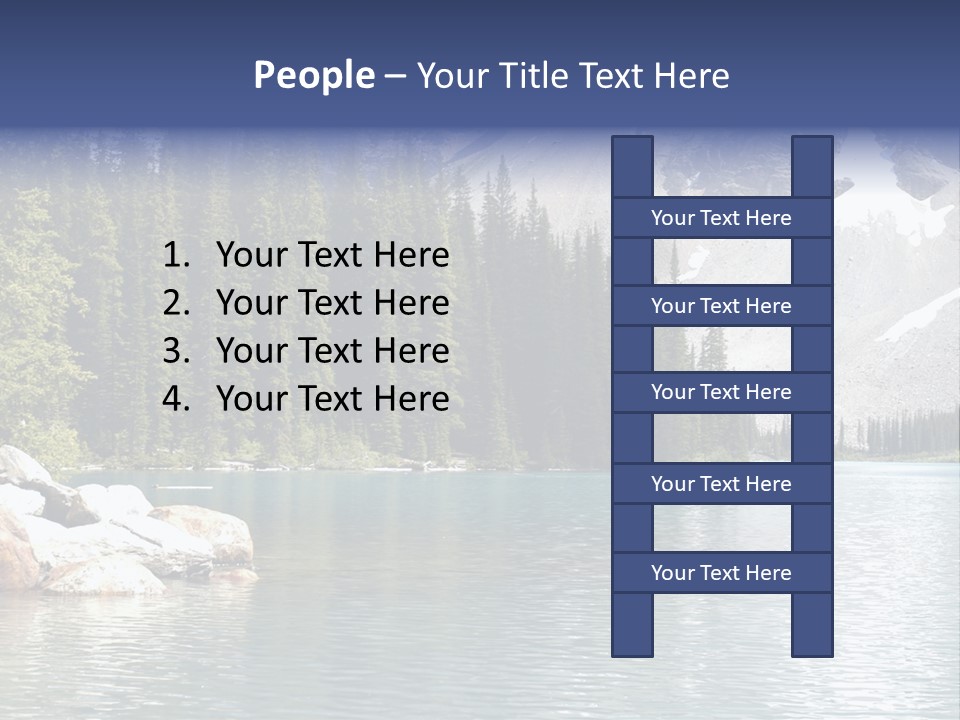 A Mountain Lake Surrounded By Pine Trees With A Blue Sky PowerPoint Template