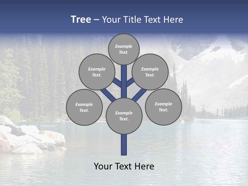 A Mountain Lake Surrounded By Pine Trees With A Blue Sky PowerPoint Template