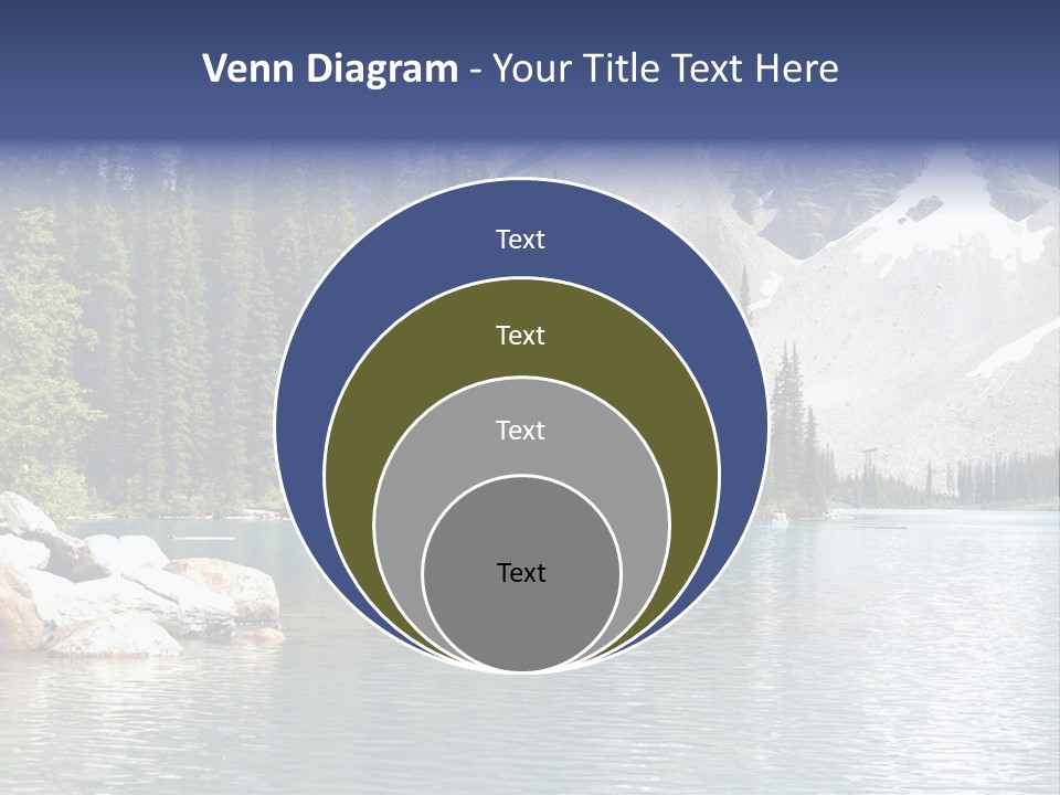 A Mountain Lake Surrounded By Pine Trees With A Blue Sky PowerPoint Template