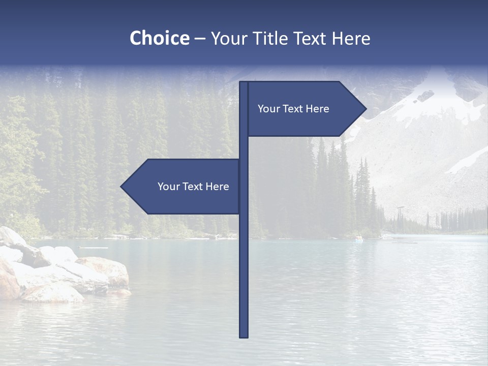 A Mountain Lake Surrounded By Pine Trees With A Blue Sky PowerPoint Template