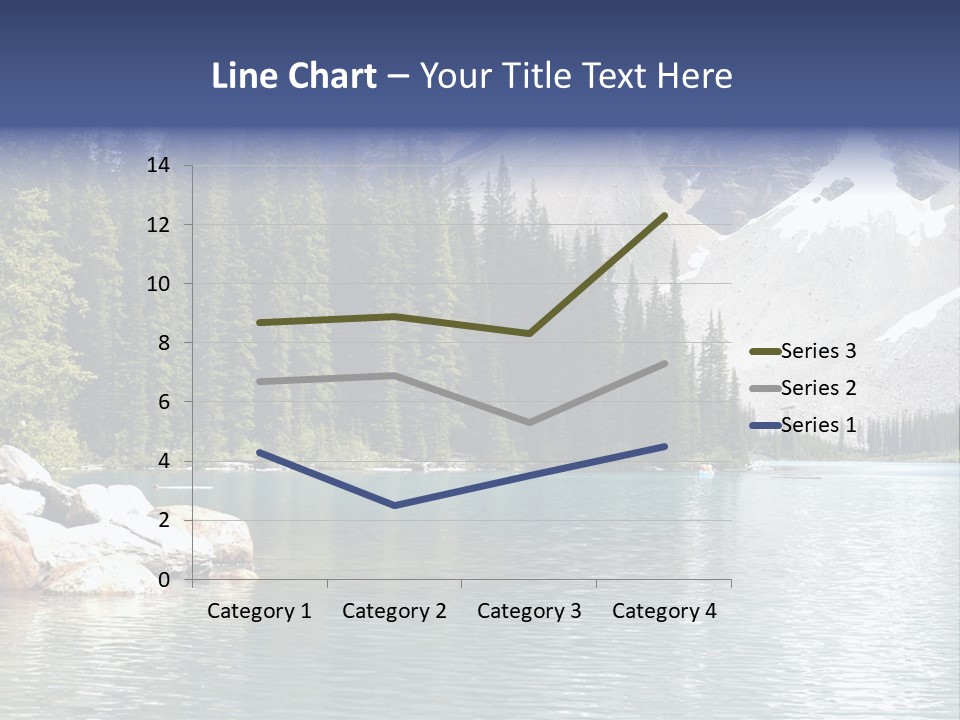 A Mountain Lake Surrounded By Pine Trees With A Blue Sky PowerPoint Template
