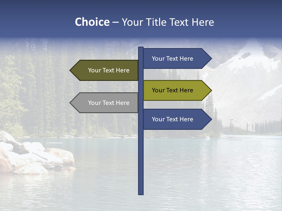 A Mountain Lake Surrounded By Pine Trees With A Blue Sky PowerPoint Template