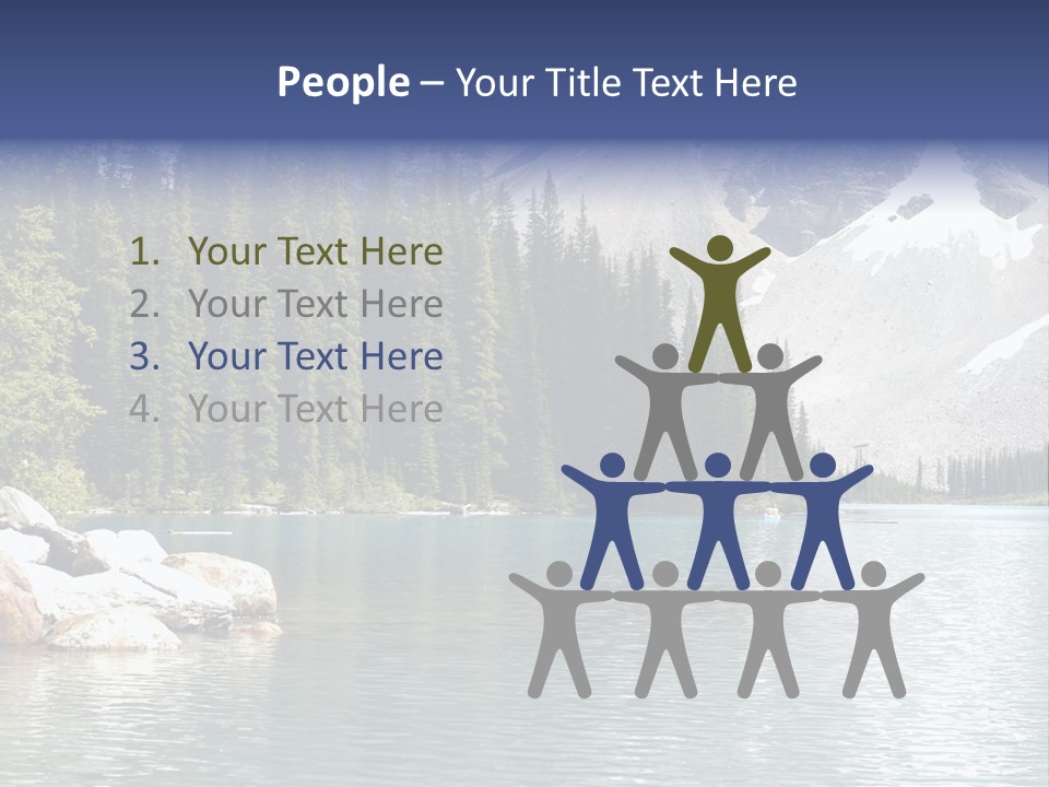 A Mountain Lake Surrounded By Pine Trees With A Blue Sky PowerPoint Template