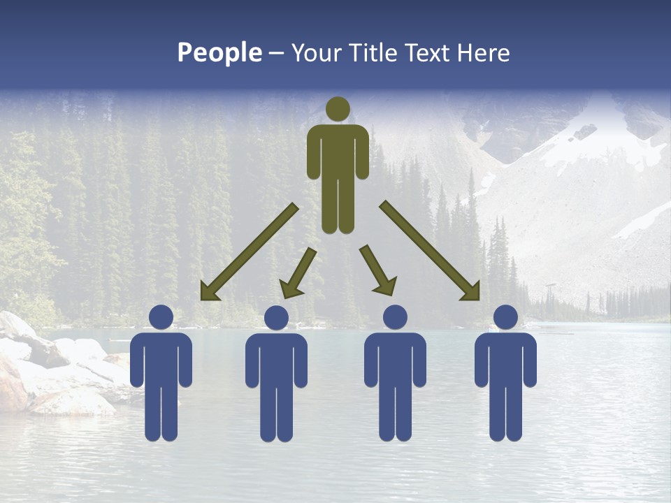 A Mountain Lake Surrounded By Pine Trees With A Blue Sky PowerPoint Template