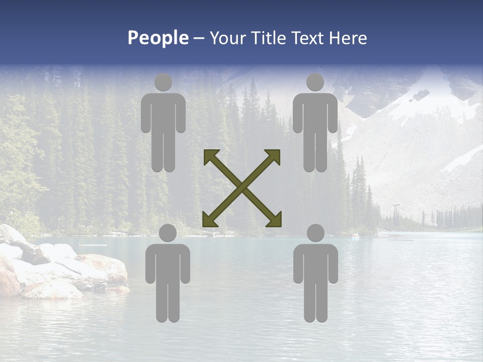 A Mountain Lake Surrounded By Pine Trees With A Blue Sky PowerPoint Template