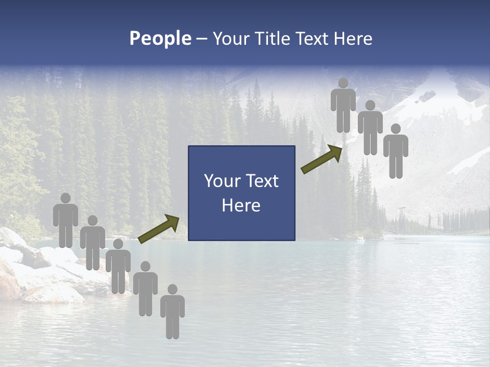 A Mountain Lake Surrounded By Pine Trees With A Blue Sky PowerPoint Template