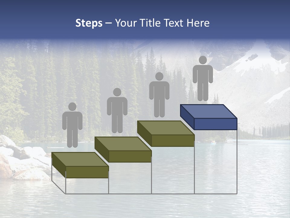 A Mountain Lake Surrounded By Pine Trees With A Blue Sky PowerPoint Template