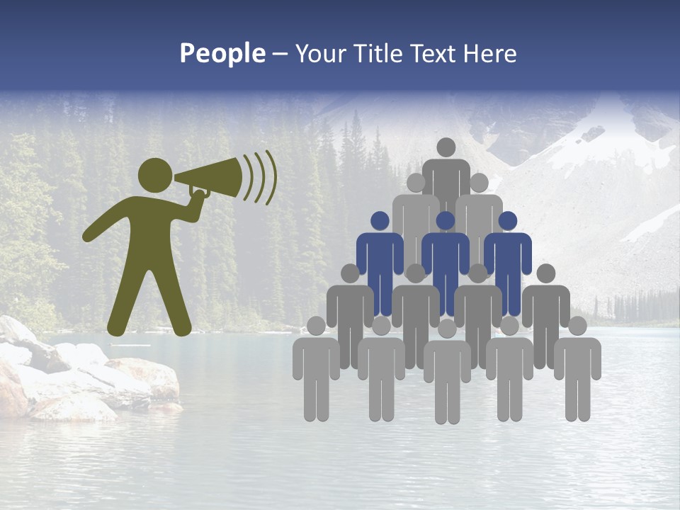 A Mountain Lake Surrounded By Pine Trees With A Blue Sky PowerPoint Template