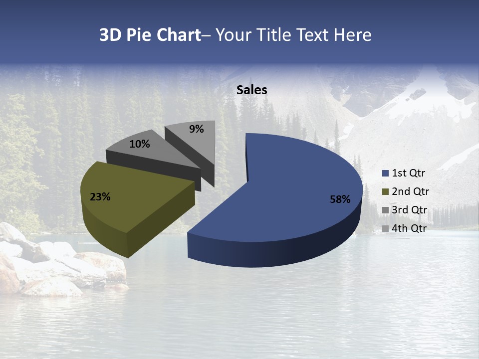A Mountain Lake Surrounded By Pine Trees With A Blue Sky PowerPoint Template