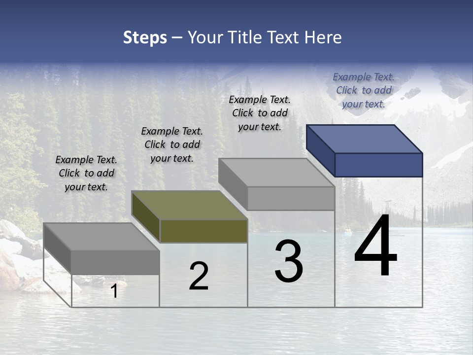 A Mountain Lake Surrounded By Pine Trees With A Blue Sky PowerPoint Template