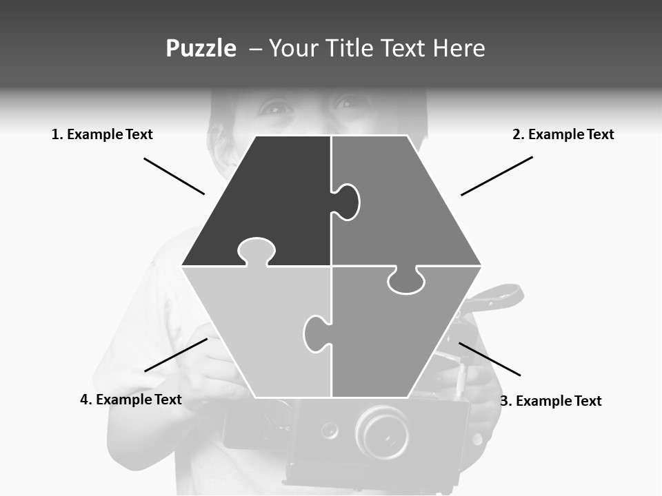 Caucasian Shutter Image PowerPoint Template