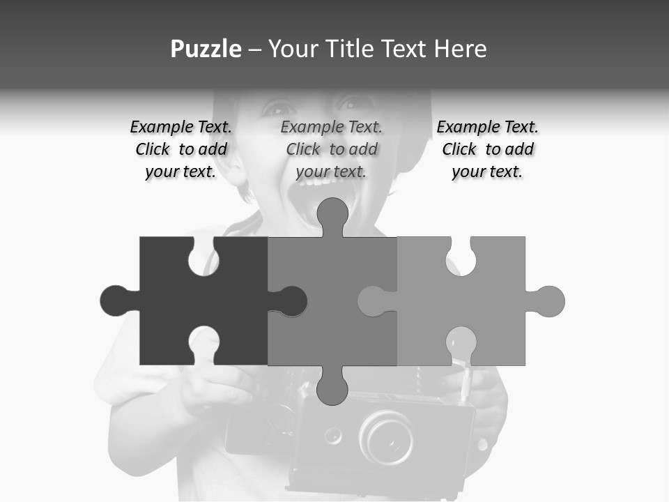 Caucasian Shutter Image PowerPoint Template