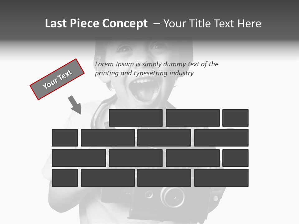 Caucasian Shutter Image PowerPoint Template