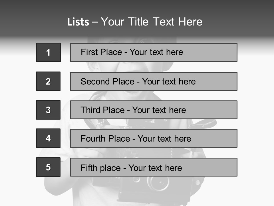 Caucasian Shutter Image PowerPoint Template