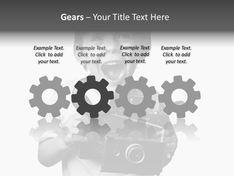 Caucasian Shutter Image PowerPoint Template