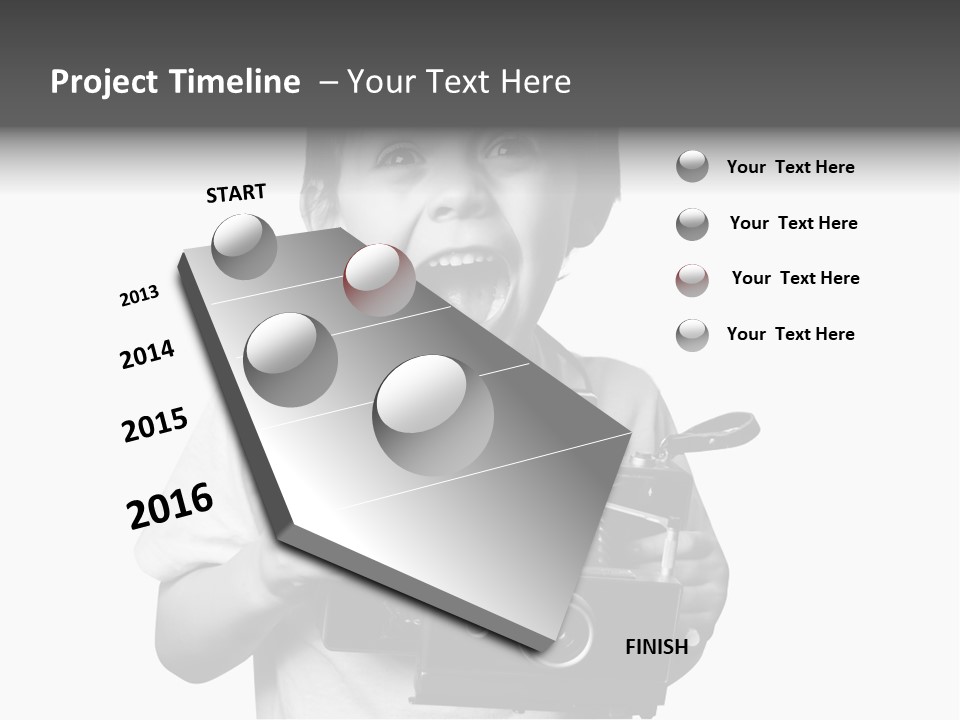 Caucasian Shutter Image PowerPoint Template