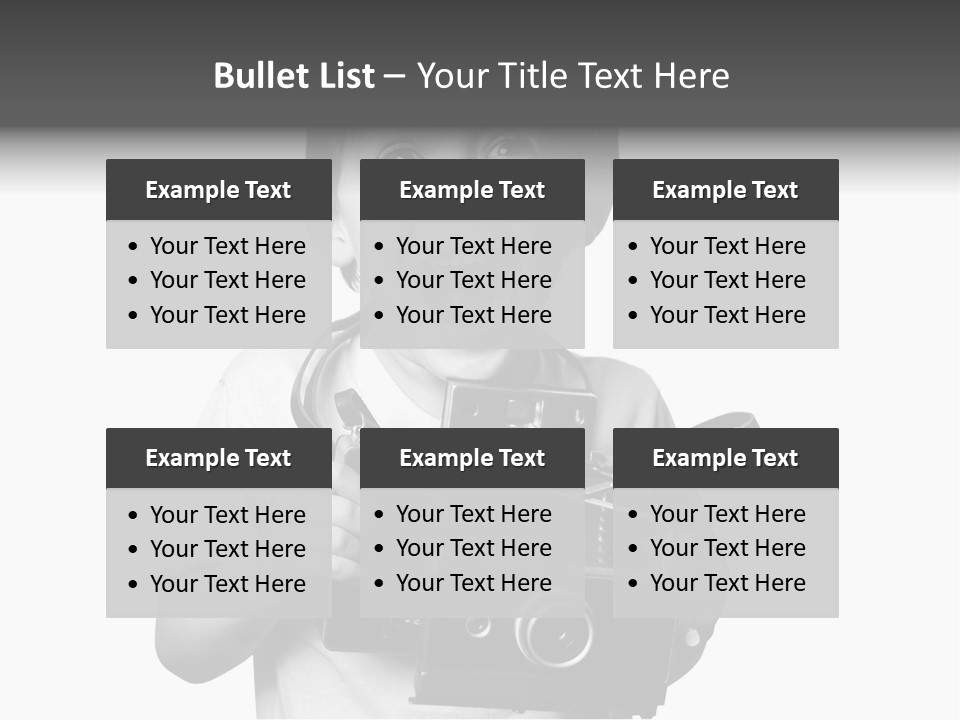 Caucasian Shutter Image PowerPoint Template