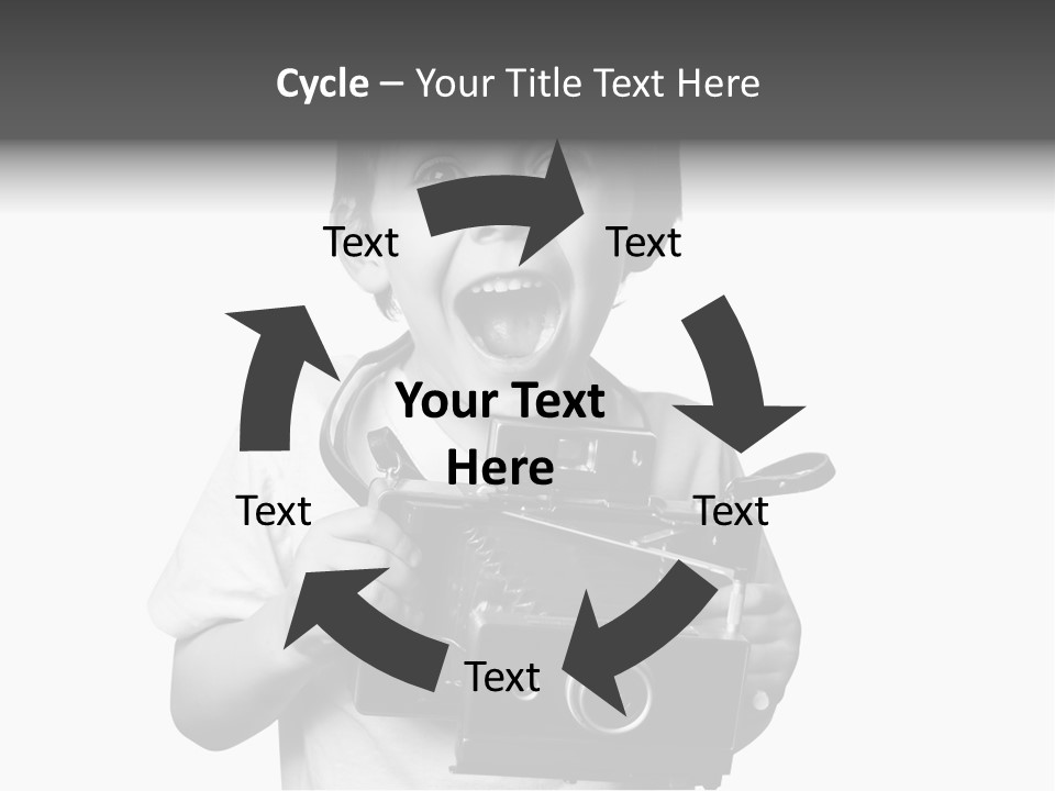 Caucasian Shutter Image PowerPoint Template
