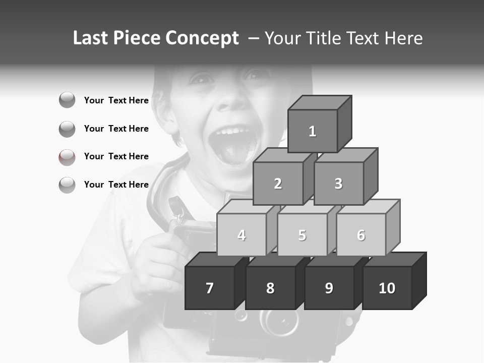 Caucasian Shutter Image PowerPoint Template