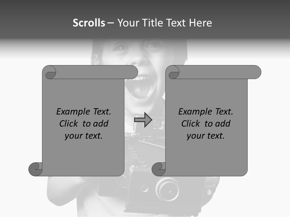 Caucasian Shutter Image PowerPoint Template