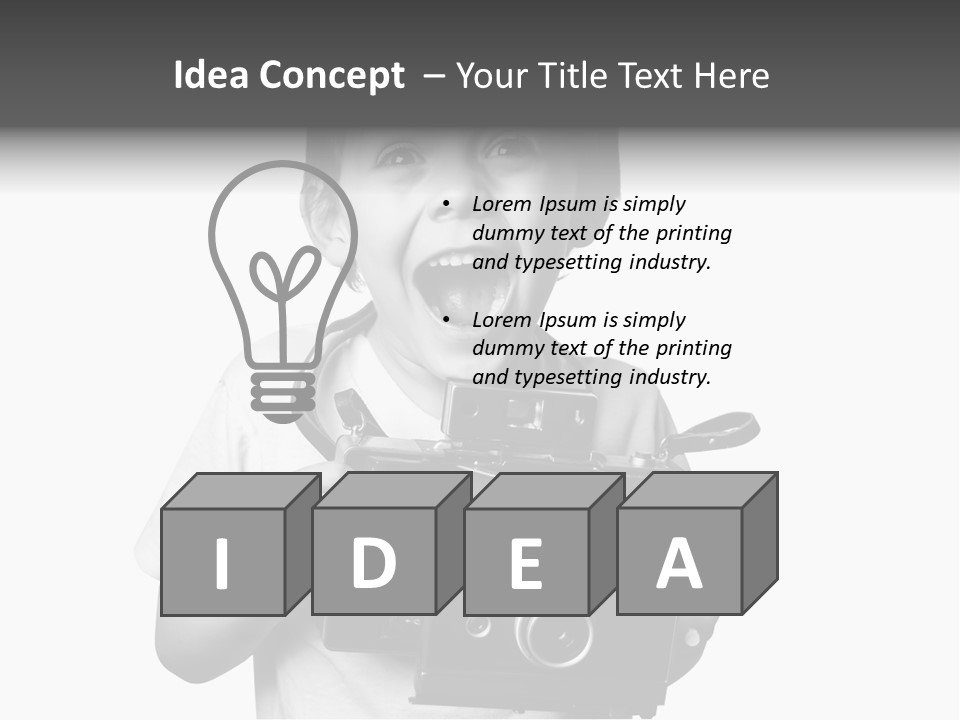 Caucasian Shutter Image PowerPoint Template