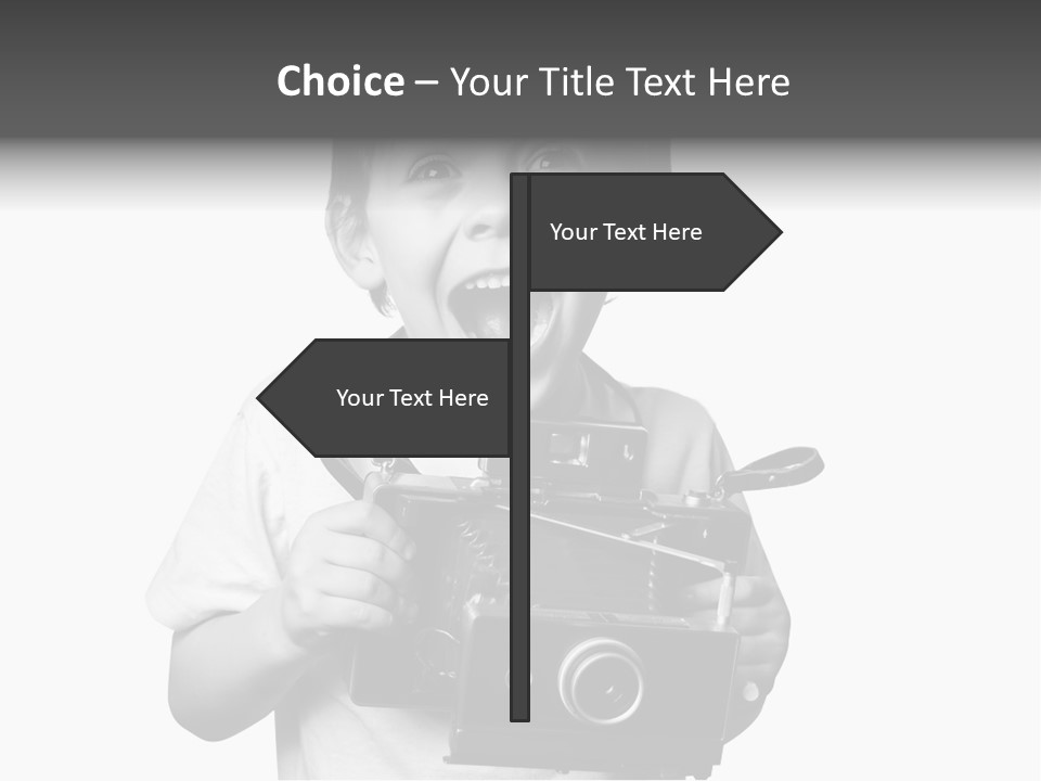 Caucasian Shutter Image PowerPoint Template