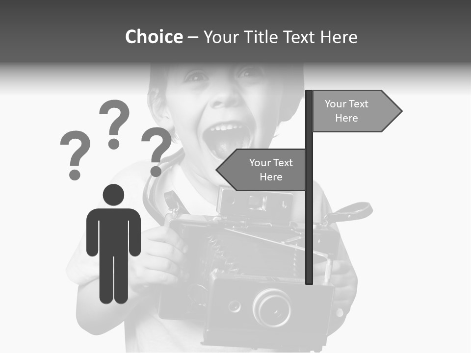 Caucasian Shutter Image PowerPoint Template