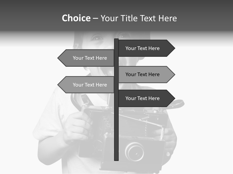 Caucasian Shutter Image PowerPoint Template