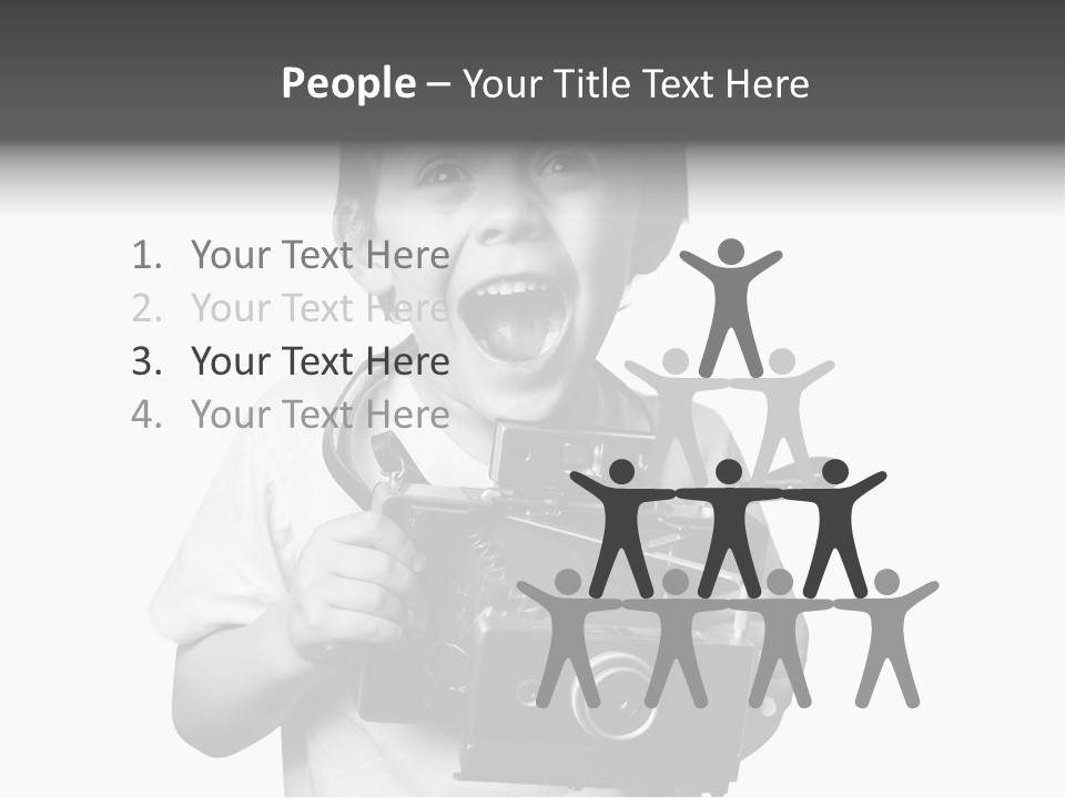 Caucasian Shutter Image PowerPoint Template