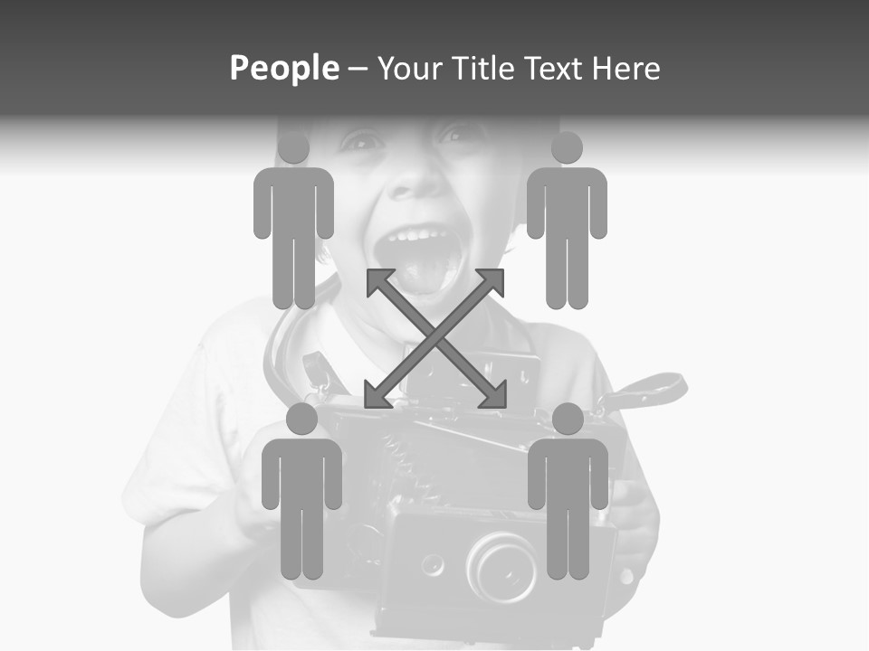 Caucasian Shutter Image PowerPoint Template