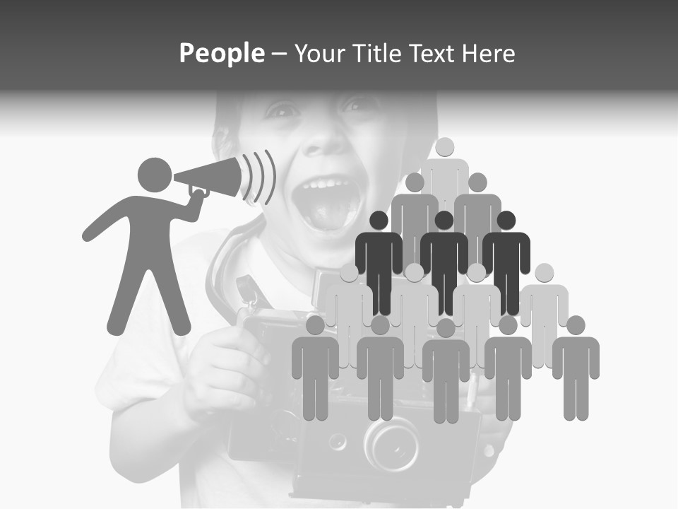 Caucasian Shutter Image PowerPoint Template