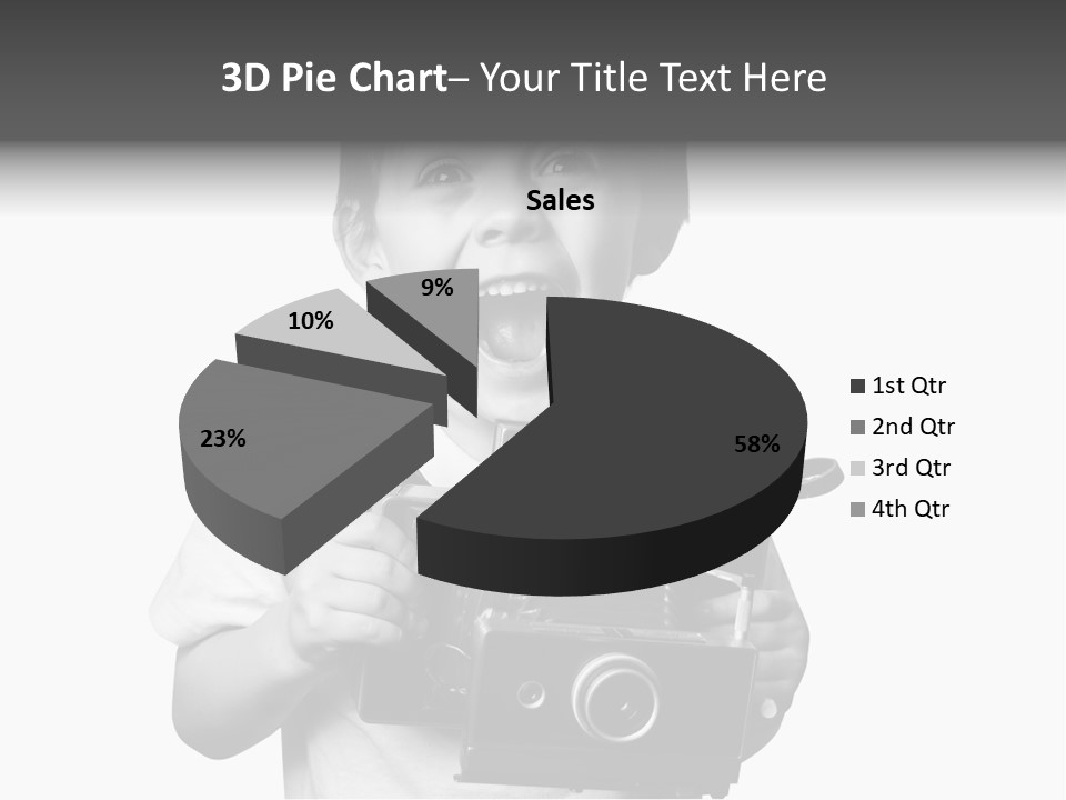 Caucasian Shutter Image PowerPoint Template