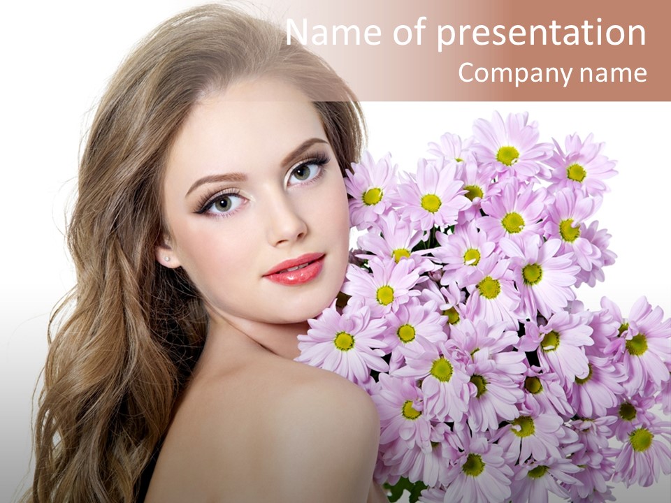 Horizontal Studio Woman PowerPoint Template