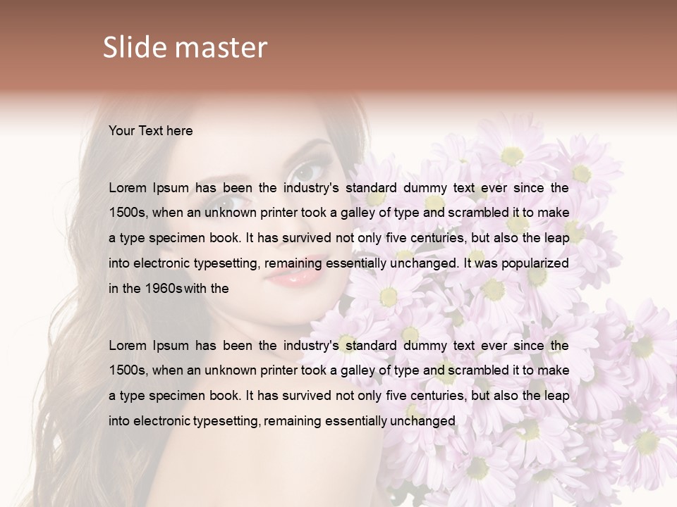 Horizontal Studio Woman PowerPoint Template