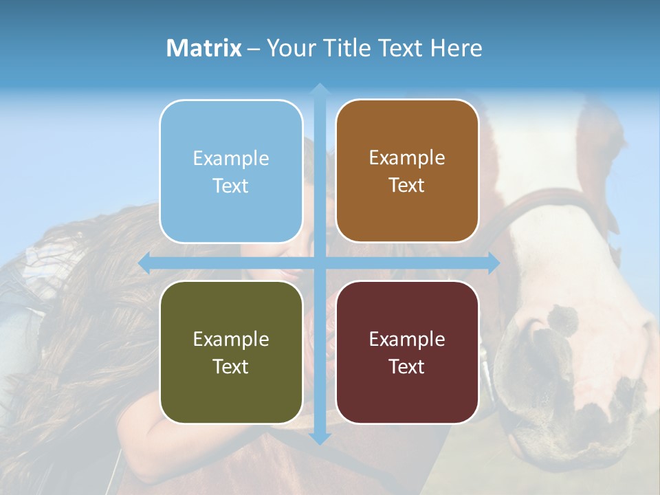 A Woman Is Posing Next To A Horse PowerPoint Template