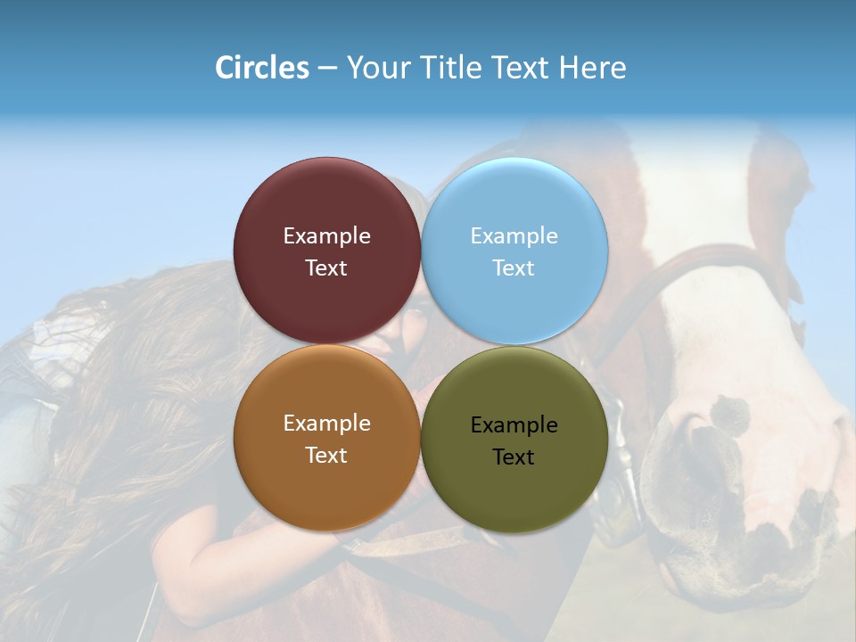 A Woman Is Posing Next To A Horse PowerPoint Template