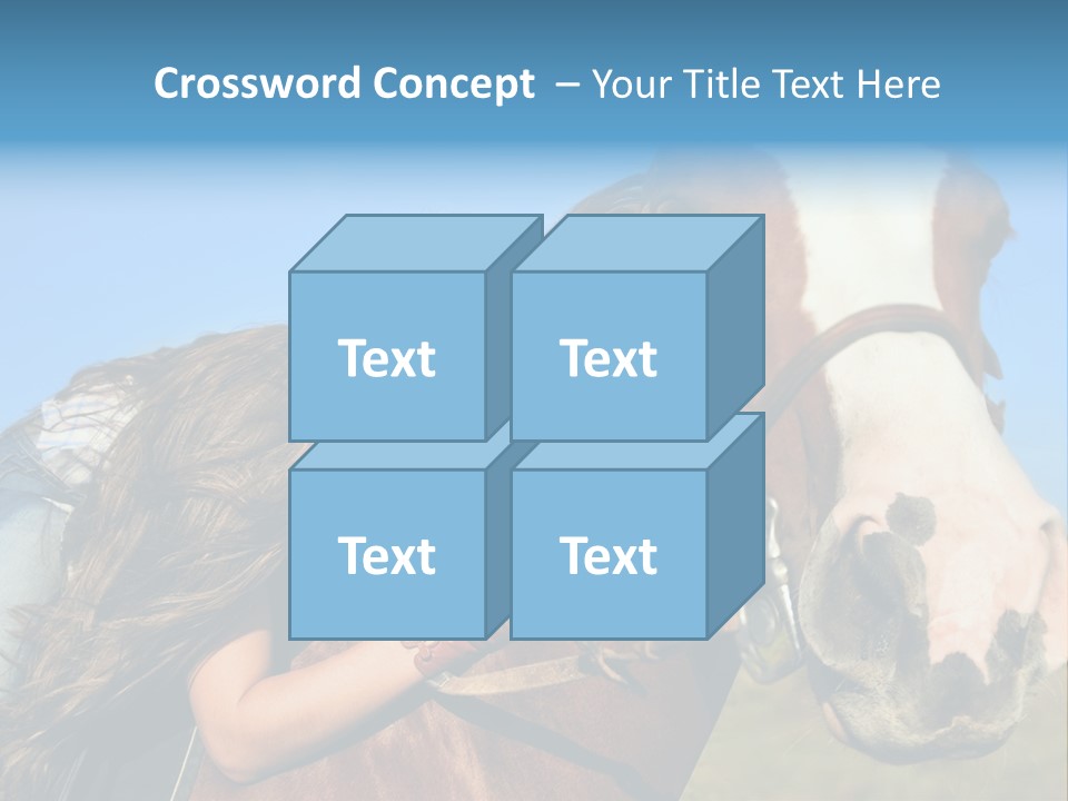 A Woman Is Posing Next To A Horse PowerPoint Template