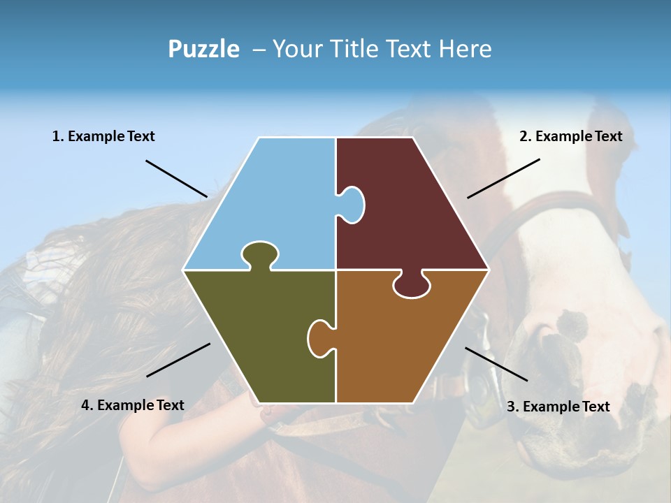 A Woman Is Posing Next To A Horse PowerPoint Template