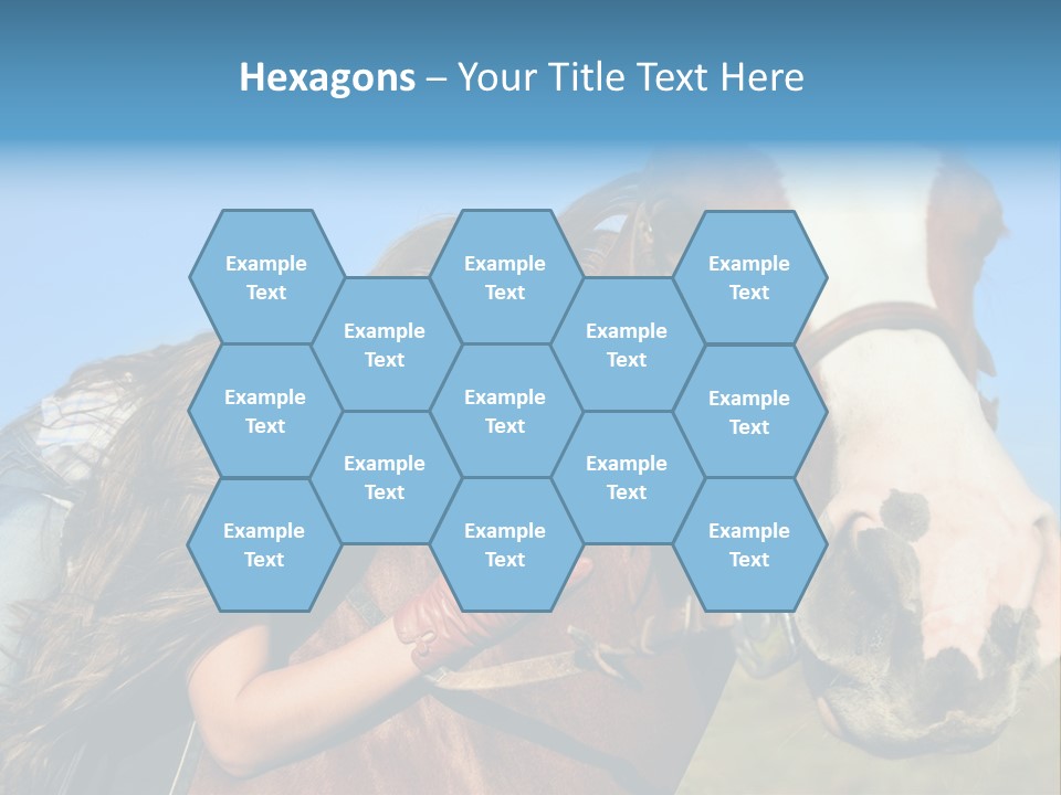 A Woman Is Posing Next To A Horse PowerPoint Template