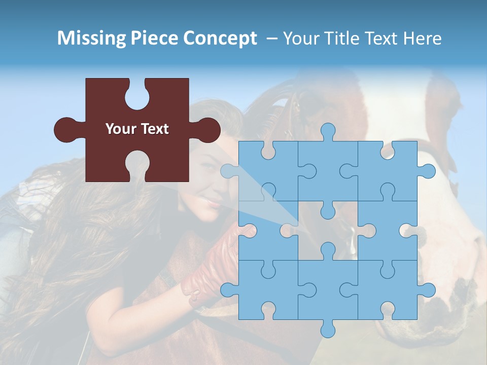 A Woman Is Posing Next To A Horse PowerPoint Template