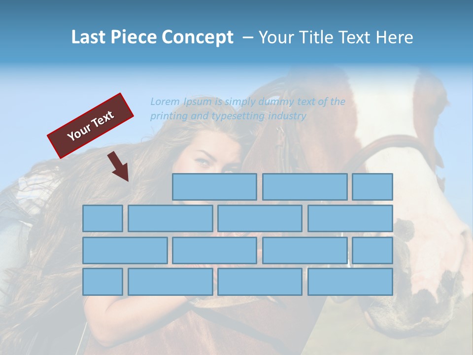 A Woman Is Posing Next To A Horse PowerPoint Template